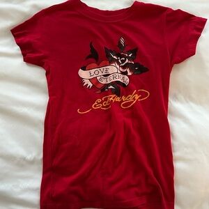 Ed Hardy Red Graphic T-Shirt